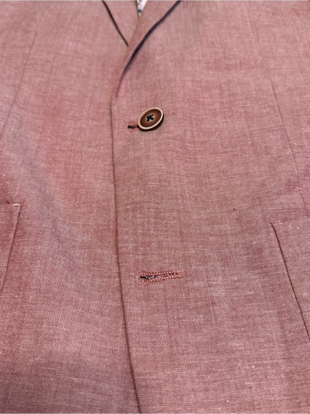 Paisley & Gray Blazer Mens 36R Linen Blend Mauve Slim Fit Tropical Lining Preppy